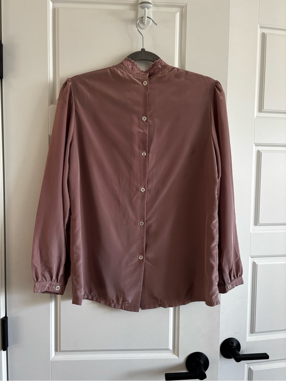 Vintage Ms. Robinson’s Dusty Pink Lace Embroidered Blouse Fits S M - Picture 3 of 5